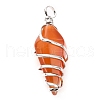 Natural Red Agate Pendants G-D458-05P-09-RS-2