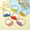 6Pcs 6 Colors Glass Pearl Beaded Stretch Bracelets Set BJEW-JB10042-2