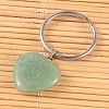Heart Natural & Synthetic Mixed Gemstone Keychain KEYC-JKC00057-2