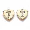 Brass Micro Pave Clear Cubic Zirconia Charms KK-N231-234T-NF-1