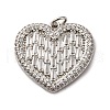 Brass Micro Pave Clear Cubic Zirconia Pendants KK-U076-21P-1