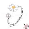Rhodium Plated 925 Sterling Silver Open Finger Rings RJEW-A019-50P-4