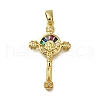 Brass Micro Pave Clear Cubic Zirconia Pendants ZIRC-I070-043G-1