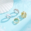 Unicraftale 6Pcs 2 Colors Brass Wave Open Cuff Ring for Women RJEW-UN0002-32-2