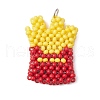 Glass Seed Beaded Fried Chip Pendants PALLOY-MZ00536-1