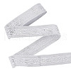 7.5 Yards Polyester Jacquard Flower Ribbon OCOR-WH0088-84F-1