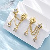 Brass Micro Pave Clear Cubic Zirconia Stud Earrings EJEW-H158-24G-1