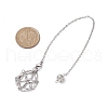 Non-Tarnish Stainless Steel Braided Chain Macrame Pouch Empty Stone Holder Dowsing Pendulums PALLOY-JF02738-02-3