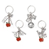 4Pcs Tibetan Style Alloy Keychains KEYC-JKC01250-2