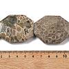 Natural Fossil Coral Beads Strands G-F477-07-44x34mm-5