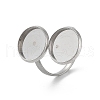 Non-Tarnish 304 Stainless Steel Open Cuff Ring Findings STAS-E124-05D-P-1