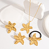 Ocean Starfish Stainless Steel Stud Earrings & Pendant Necklaces & Hair Tie Set for Women XQ7683-1-2