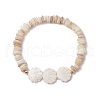 Natural Freshwater Shell Beads Stretch Bracelets for Women BJEW-TA00602-2
