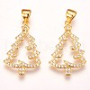 Brass Micro Pave Cubic Zirconia Pendants ZIRC-F086-01-2