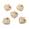 Brass Micro Pave Cubic Zirconia Pendants KK-E015-22G-1