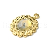Ion Plating(IP) Real 14K Gold Plated 304 Stainless Steel with Glass Pendant FIND-Z028-30G-2
