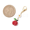 Apple Glass Seed Beaded Pendant Decoration HJEW-MZ00156-3