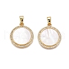 Brass Micro Pave Clear Cubic Zirconia Pendants KK-N254-191G-1