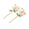 Plastic with Brass Dangle Stud Earrings for Women EJEW-TA00575-4