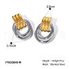 Fashionable Stainless Steel Two Tone Ring Stud Earrings KL7576-3-2