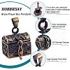 HOBBIESAY Brass Prayer Box Pendants KK-HY0001-24-4