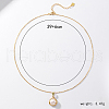 Elegant 925 Sterling Silver & Natural Freshwater Pearl Teardrop Pendant Necklaces with Green Cubic Zirconia GY1766-3