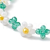 Flower Glass Beaded Bracelets for Women BJEW-TA00626-3