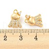 Brass Micro Pave Clear Cubic Zirconia Pendants KK-Z034-03G-3