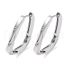 Rectangle Brass Hoop Earrings EJEW-D320-24P-4
