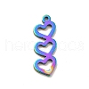 Ion Plating(IP) 201 Stainless Steel Pendants STAS-I197-016M-2
