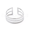 925 Sterling Silver Open Cuff Rings RJEW-S006-02S-2
