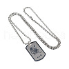 Rectangle with Constellation Alloy Pendant 316L Surgical Stainless Steel Chain Necklaces WG3A89F-06-4