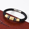 Braided Microfiber Leather Cord Bracelets BJEW-D304-12G-5
