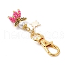 Angel Glass Seed Beaded Pendant Decorations HJEW-MZ00166-5