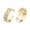 Cubic Zirconia Half Hoop  Earrings EJEW-N011-68-2