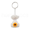 Braided Nylon Thread 
Resin Wood Sunflower Hat Keychains KEYC-JKC01168-2