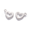 Tarnish Resistant 304 Stainless Steel Open Heart Charms STAS-L234-087P-2