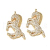 Brass Micro Pave Cubic Zirconia Pendants KK-I276-55G-1