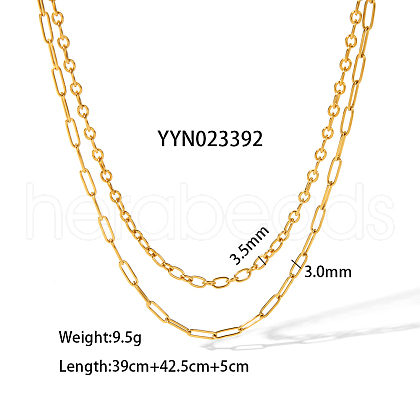Stainless Steel Double Layered Lock Chain Necklace for Stylish and Elegant Look HS5650-3-1