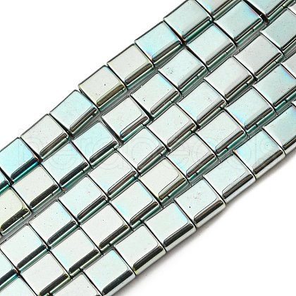 Electroplated Non-magnetic Synthetic Hematite Beads Strands G-C106-A02-17-1