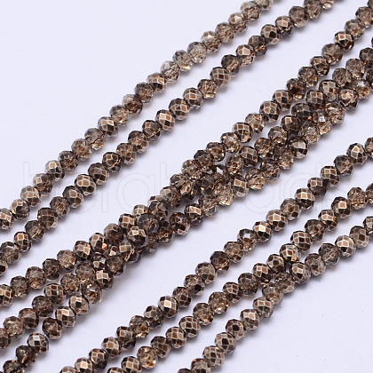 Faceted Rondelle Transparent Painted Glass Beads Strands DGLA-J001-C14-4mm-1