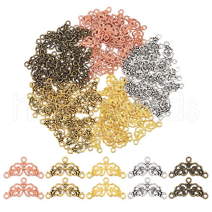 CHGCRAFT 100Pcs 5 Colors Tibetan Style Alloy Chandelier Component Links FIND-CA0009-80-1