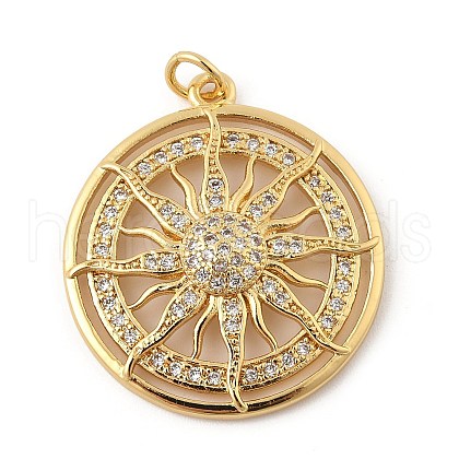 Brass Micro Pave Cubic Zirconia Pendants KK-Z111-02G-1