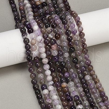 Natural Amethyst Beads Strands G-F591-25-6mm-1