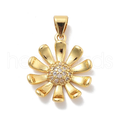 Brass Micro Pave Cubic Zirconia Pendants KK-M305-08G-1