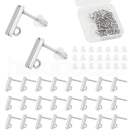 Unicraftale Rectangle 304 Stainless Steel Stud Earring Findings STAS-UN0058-32P-1
