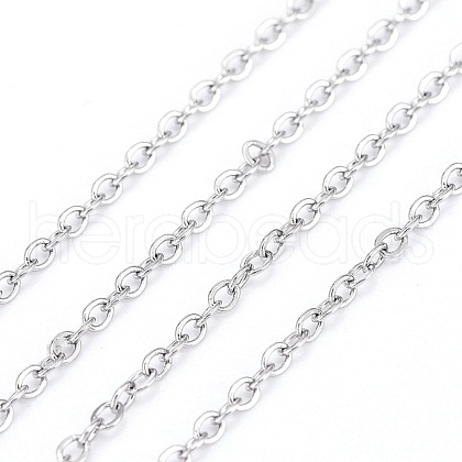 Non-Tarnish 3.28 Feet 304 Stainless Steel Cable Chains X-CHS-F007-01P-A-1