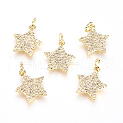 Brass Micro Pave Cubic Zirconia Pendants ZIRC-G166-29G-1