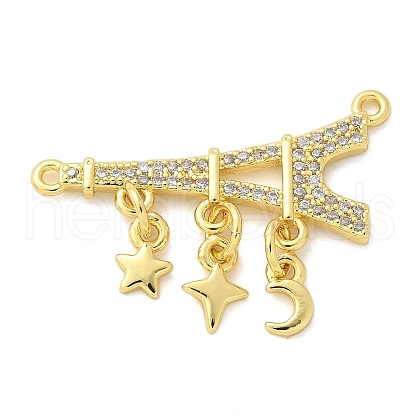 Brass Micro Pave Cubic Zirconia Connector Charms KK-S511-11G-1