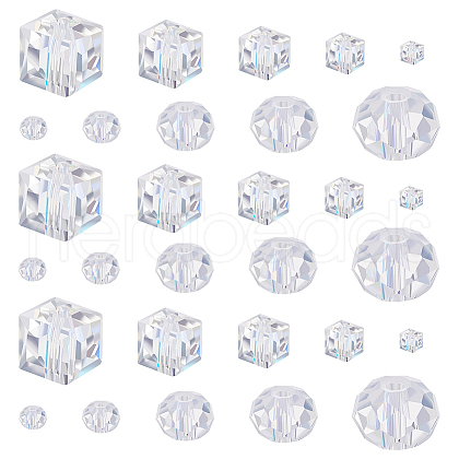 AHADERMAKER 800Pcs 10 Styles AB Color Plated Electroplated Glass Beads Strands GLAA-GA0001-85-1